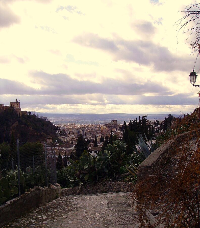 View of Granada and Alhambra from Sacromonte hill