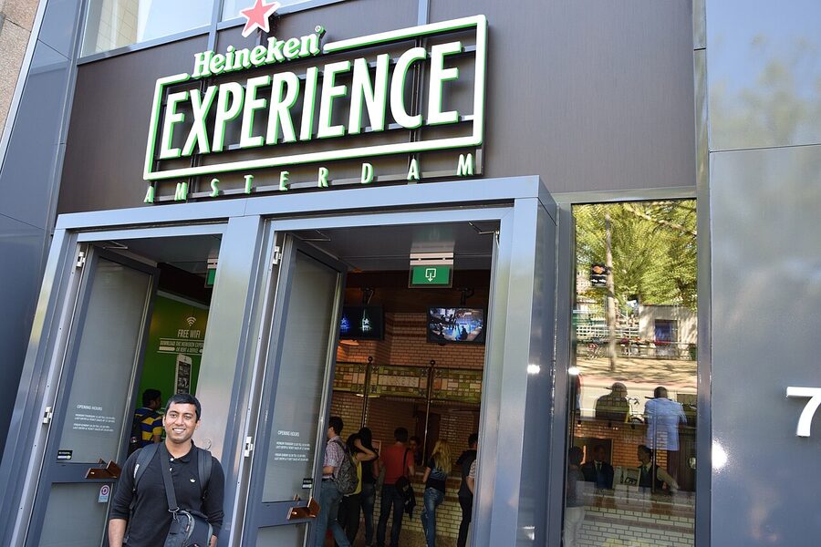 Heineken Experience exhibit hall interior Amsterdam