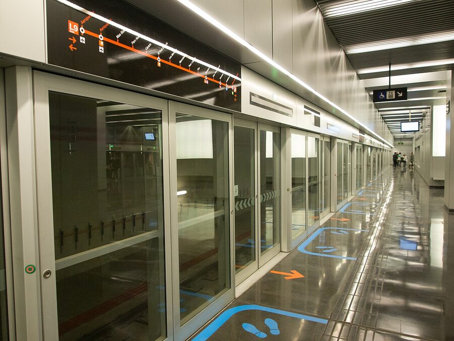 L9 metro station Aeroport T1 Barcelona airport