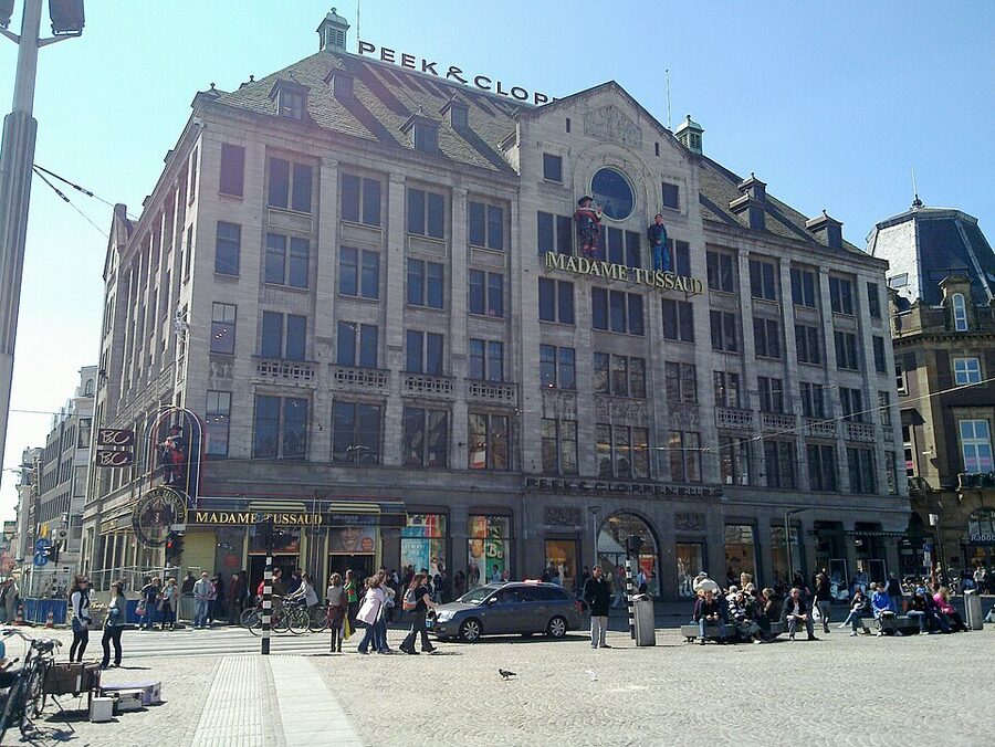 Madame Tussauds Amsterdam at Dam Square historic facade