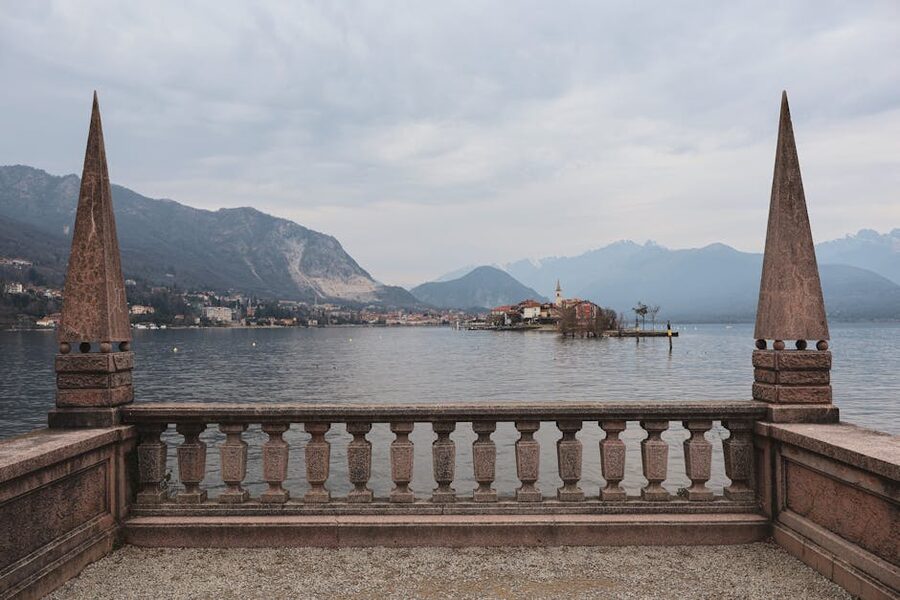Isola dei Pescatori in winter from across the lake