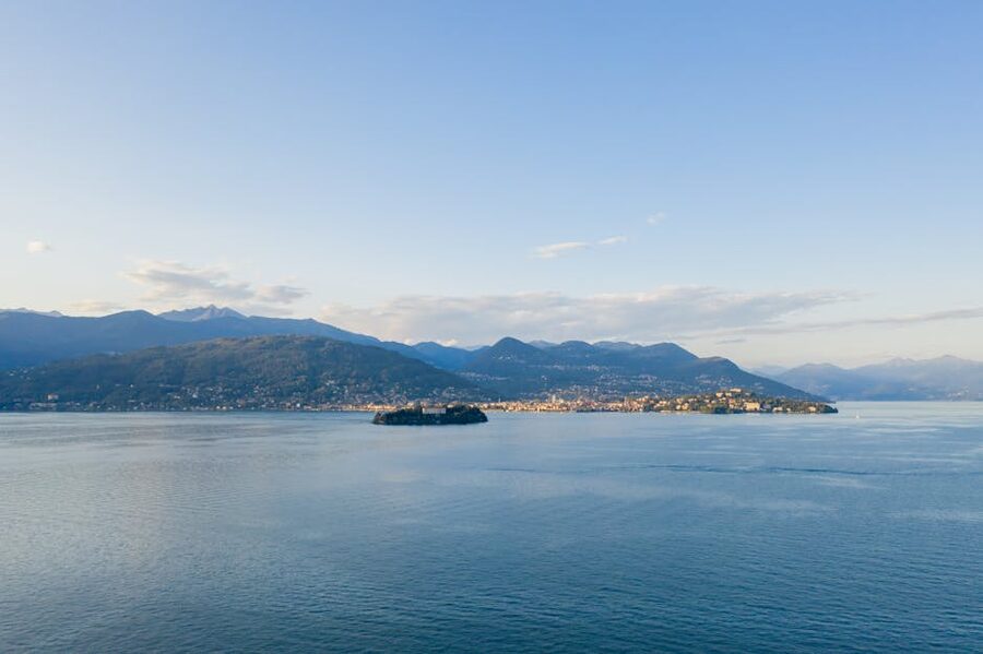 Aerial view of Isola Madre on Lake Maggiore