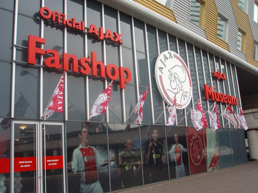 Ajax fanshop and museum entrance at the Johan Cruijff Arena