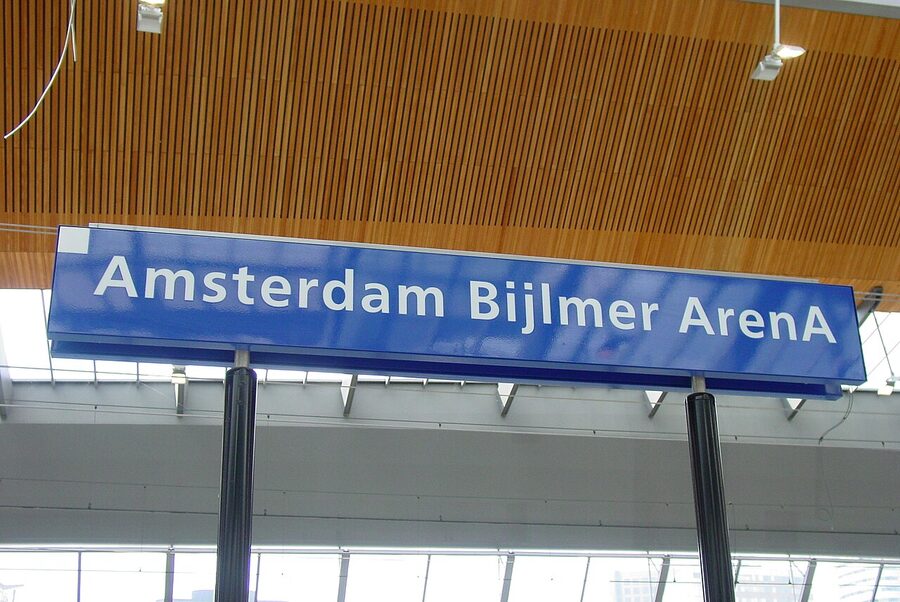 Amsterdam Bijlmer ArenA metro station signboard