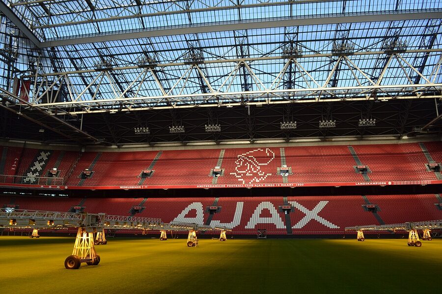 The home dressing room at the Johan Cruijff Arena