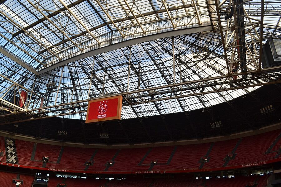 The players tunnel at the Johan Cruijff Arena, looking out toward the pitch