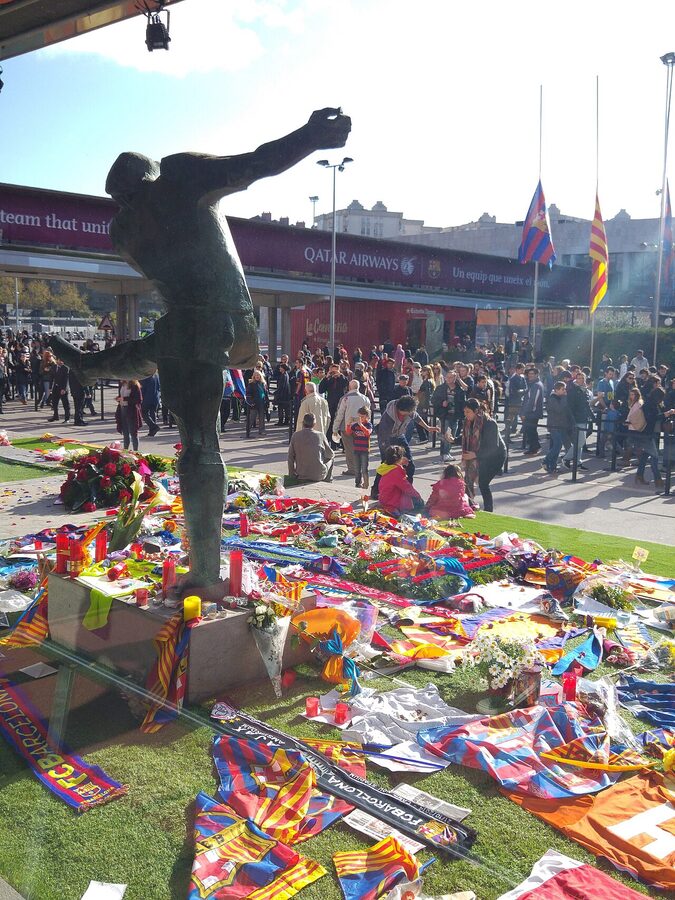 Camp Nou tribute to Johan Cruijff after his death in March 2016
