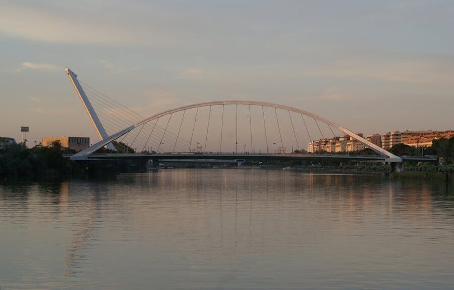 Puente de la Barqueta over the Guadalquivir at evening