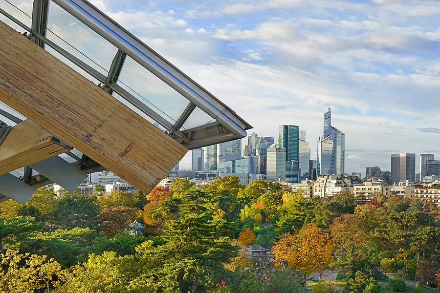 La Defense district seen from the Fondation Louis Vuitton