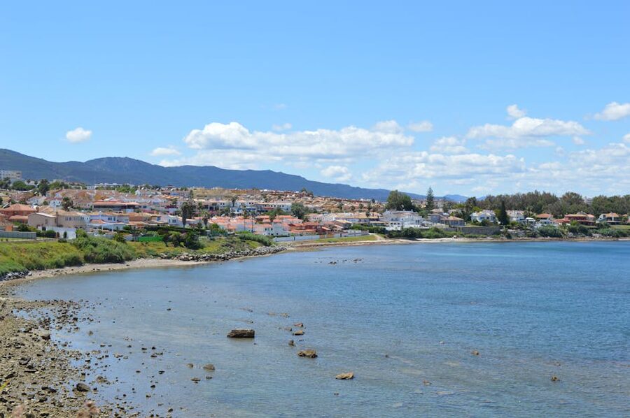 Coastal view of Gibraltar from the La Linea side