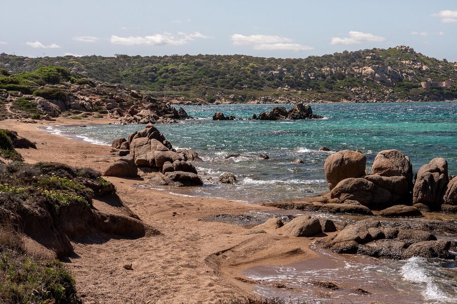 La Maddalena island Mediterranean coast and beach Sardinia