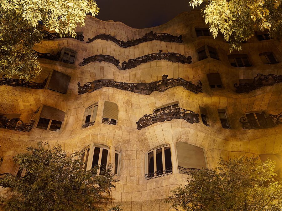 Casa Milà La Pedrera in golden light