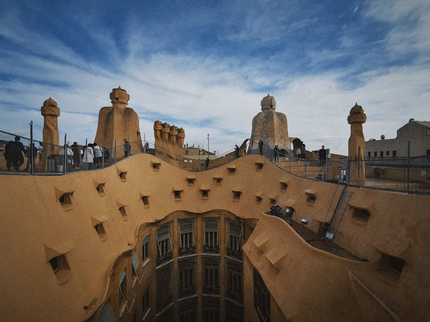 La Pedrera rooftop chimneys warriors Casa Milà Gaudí
