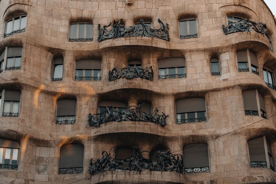 La Pedrera stone balconies wave detail Barcelona