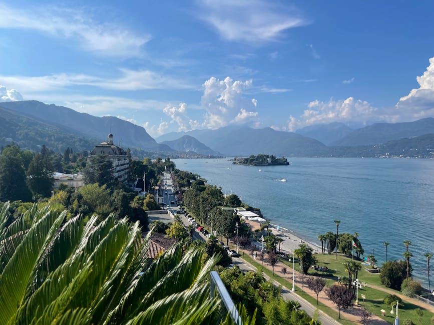 Aerial view of Lake Maggiore from Stresa