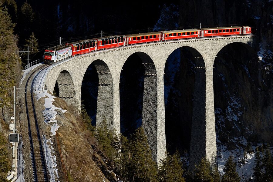 Landwasser Viaduct on the Rhaetian Railway