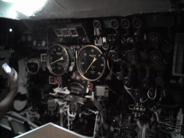 Control room interior of the Enrico Toti submarine at the Leonardo museum