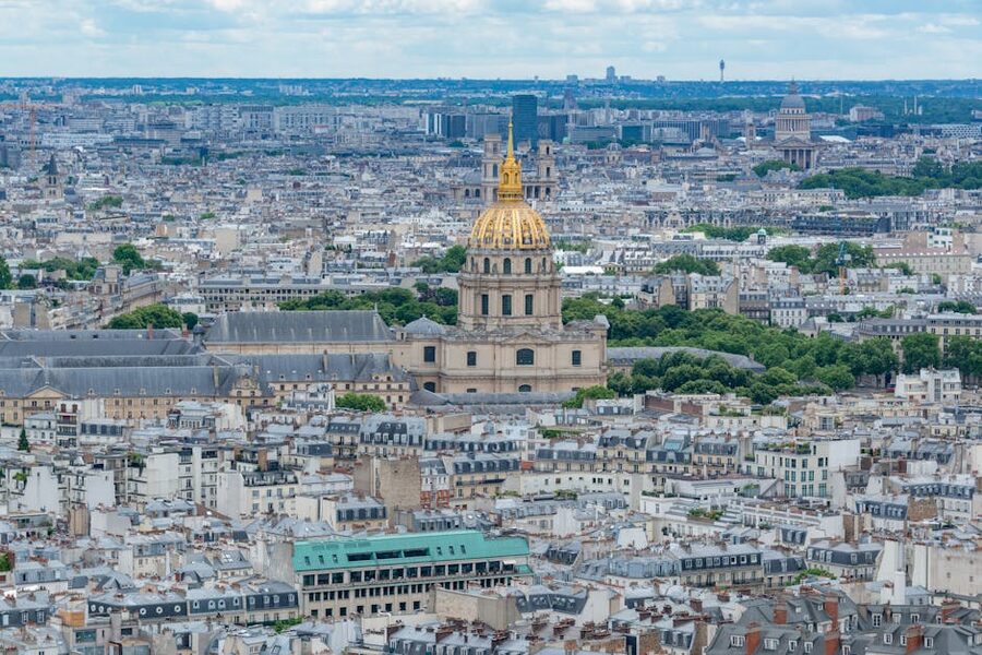 Panorama of Paris with Les Invalides dome