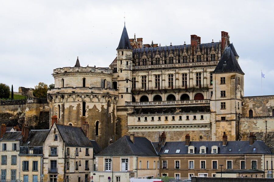 Chateau d Amboise above the town France
