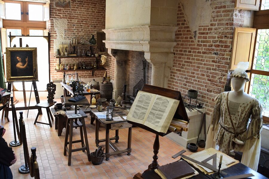 Leonardo da Vinci workshop reconstruction at Clos Luce Amboise