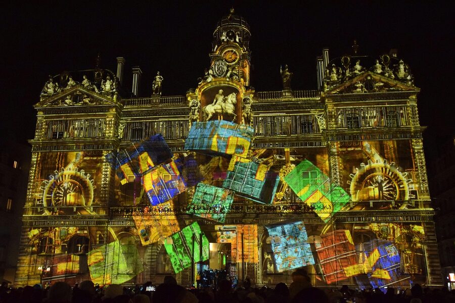 Lyon Festival of Lights night scene