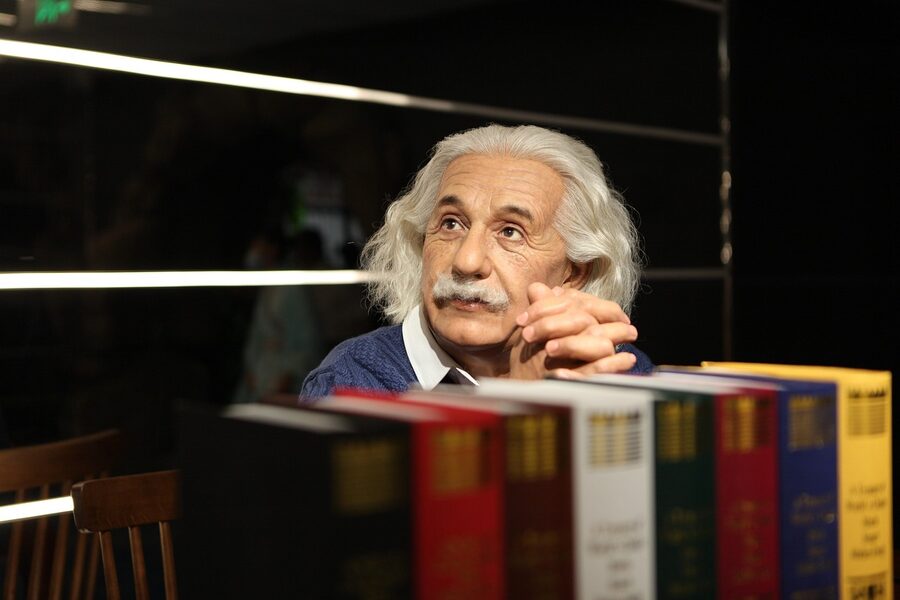 Einstein wax figure in the Heroes zone