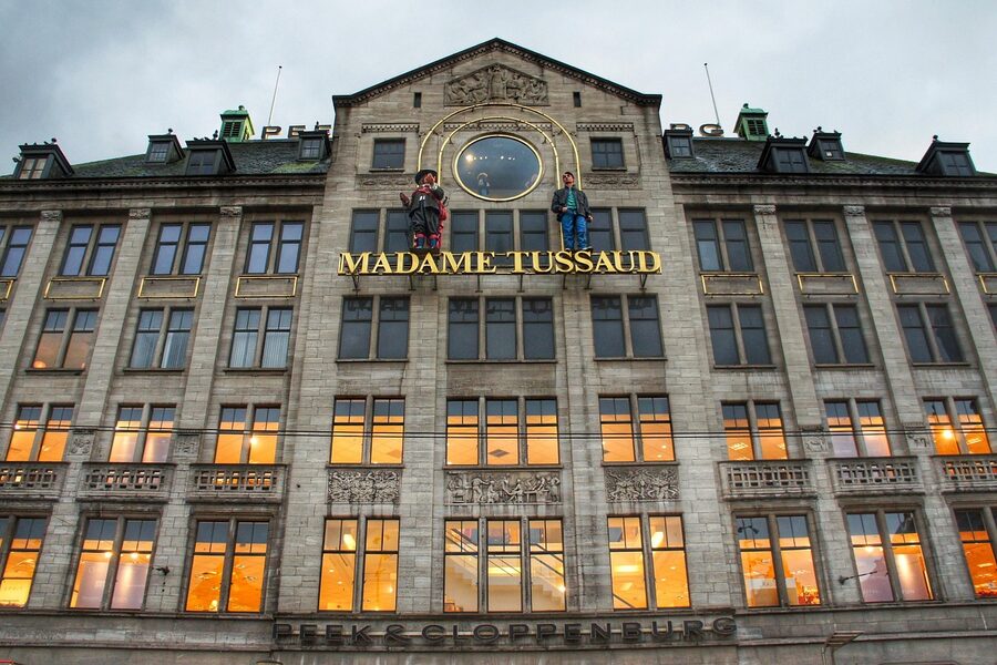 Madame Tussauds museum on Dam Square Amsterdam wide shot