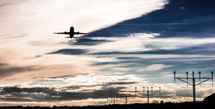Malaga Pablo Ruiz Picasso airport at sunrise