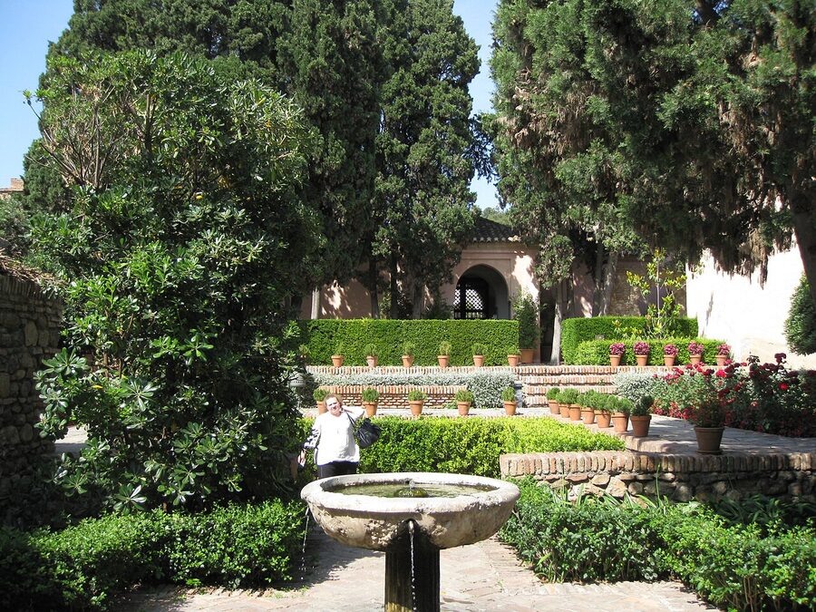 Patio de los Surtidores in the Alcazaba Malaga upper palace