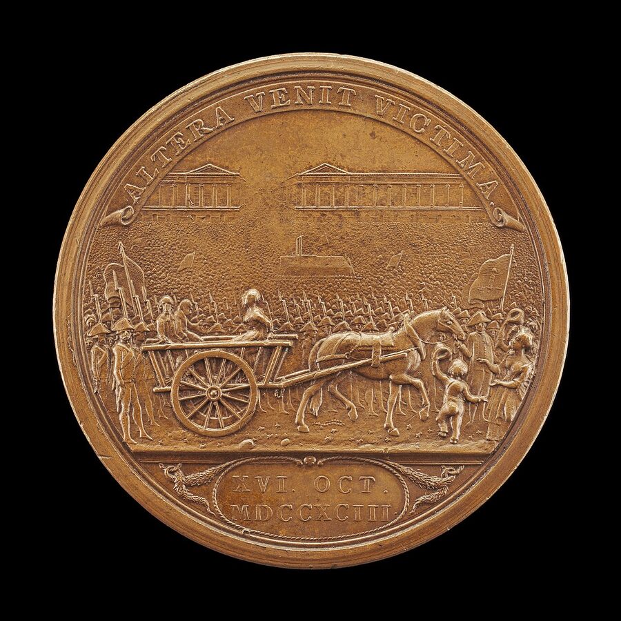 Marie Antoinette led to the guillotine 1793 Küchler medal