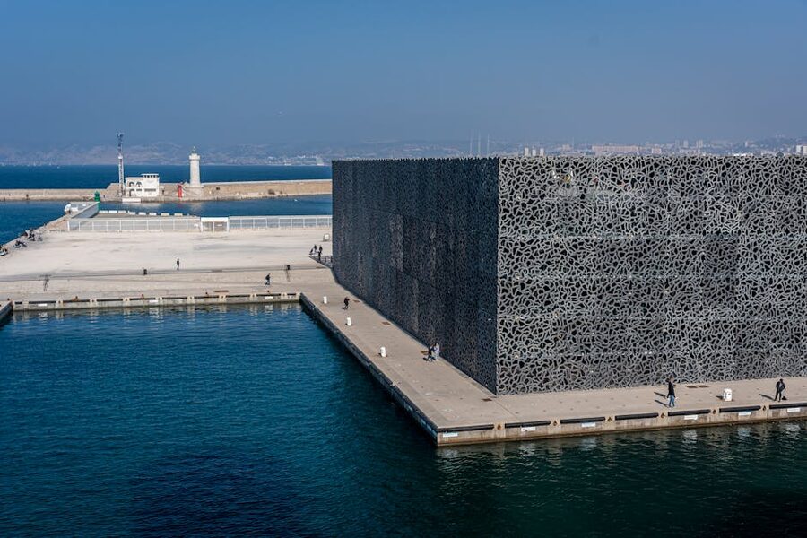 MUCEM museum exterior in Marseille with lattice architecture