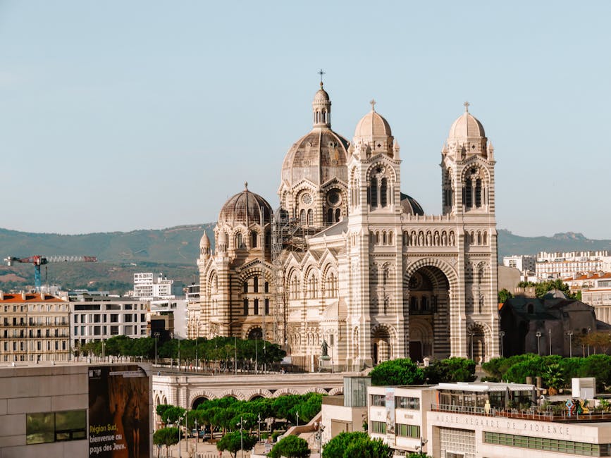 Notre Dame de la Garde basilica facade Marseille