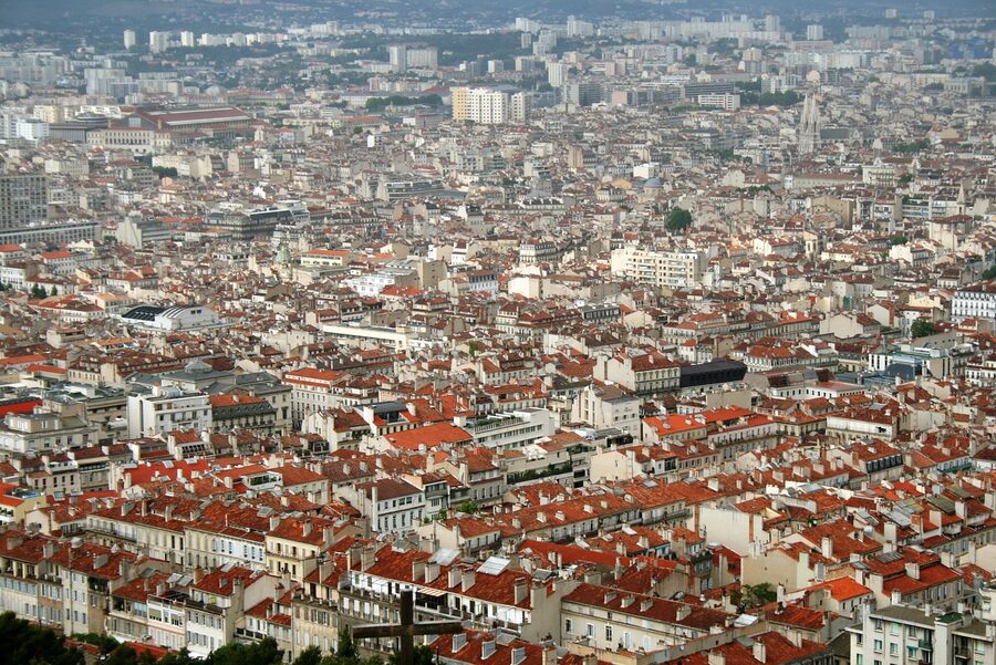 Marseille France cityscape from above