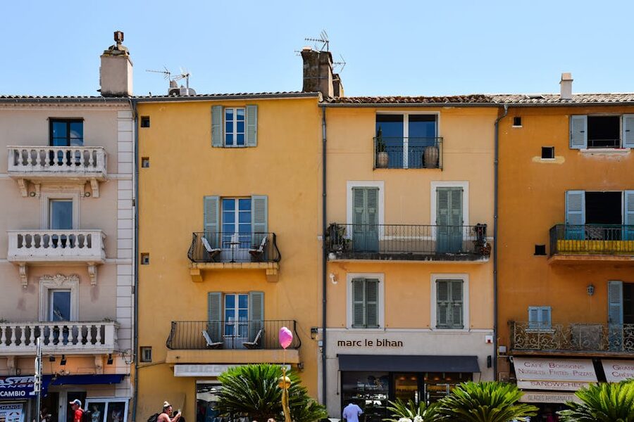 Provence colorful facade typical of the region