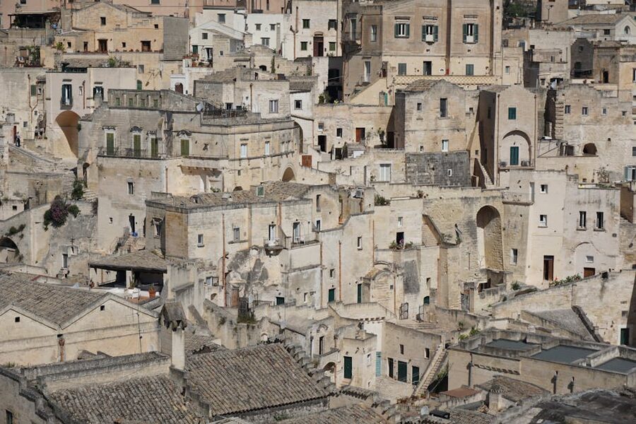 Historical architecture of Matera Italy UNESCO site