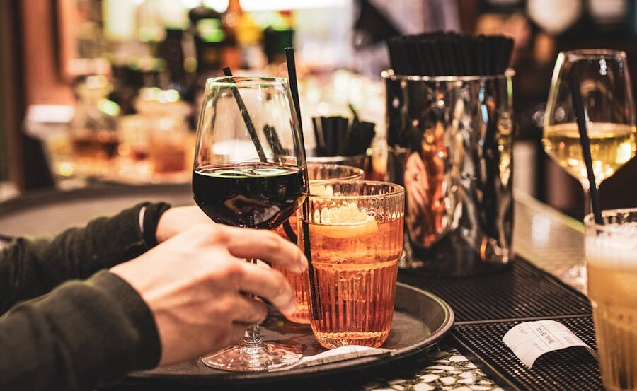 Spritz cocktails at a Milan aperitivo bar