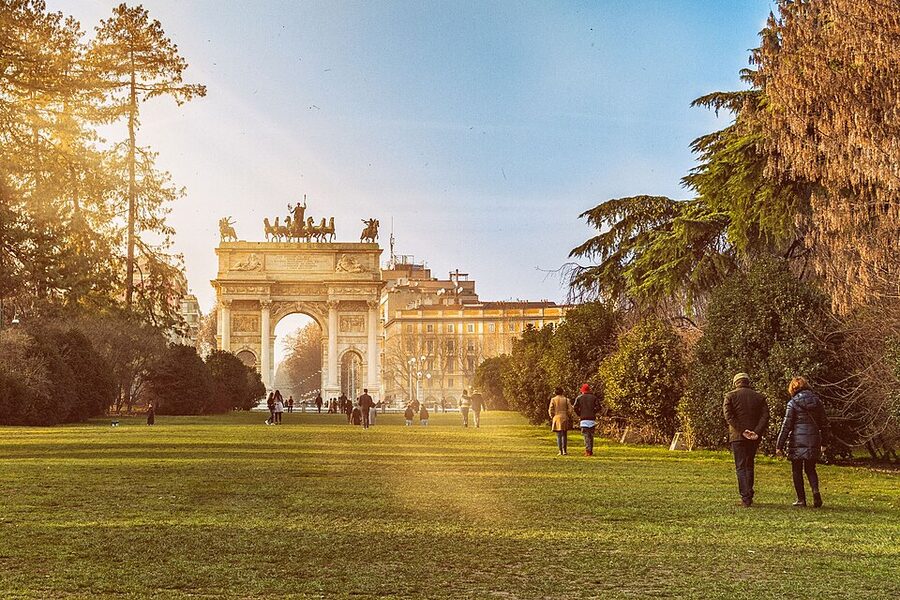Parco Sempione with Arco della Pace in background