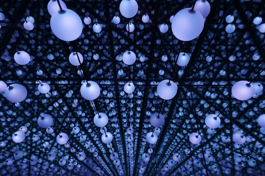 Infinity mirror style light installation reference