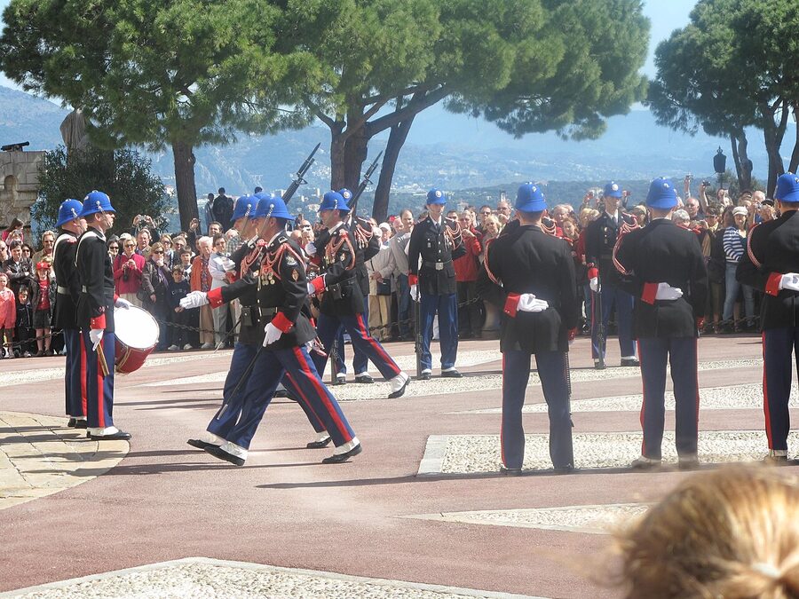 Changing of the Guard at the Prince's Palace of Monaco at 11:55