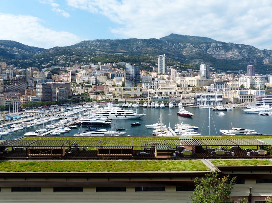 Monaco's harbour with yachts and the Monte Carlo skyline behind