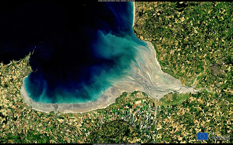 Bay of Mont-Saint-Michel from a satellite