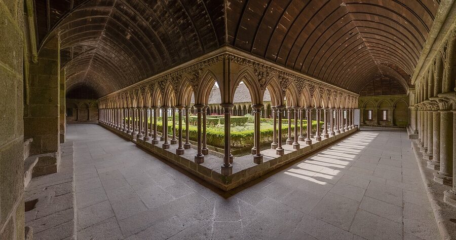 Mont-Saint-Michel cloister panorama