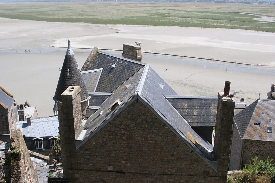 Mont-Saint-Michel village street near the Musee Grevin