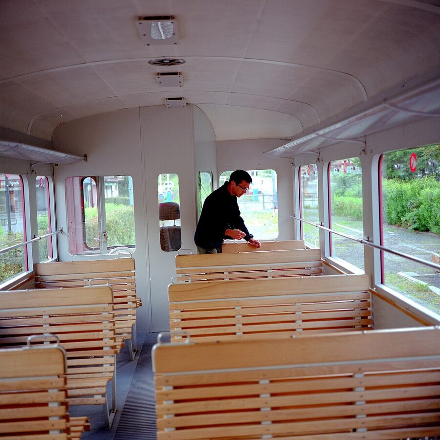 Train du Montenvers cog railway approaching Chamonix