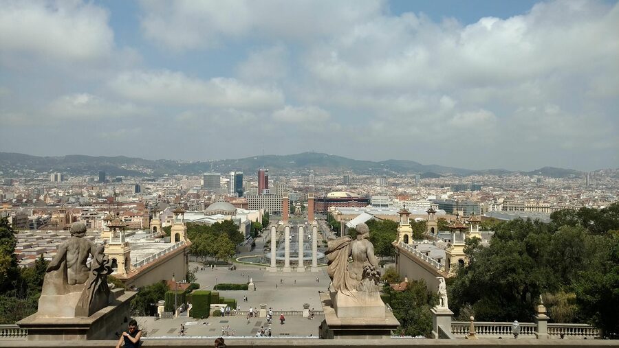 Montjuïc hill in sunny weather