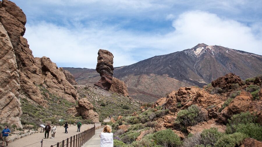 Mount Teide summit cone above clouds in Tenerife