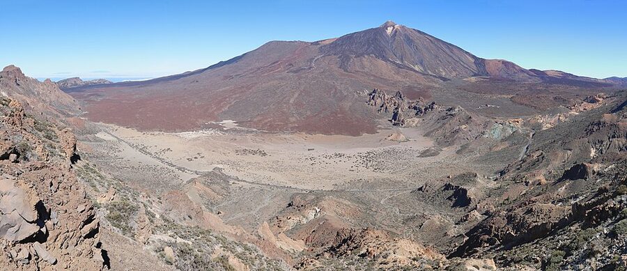 The 17-km Las Canadas caldera floor with Mount Teide rising above