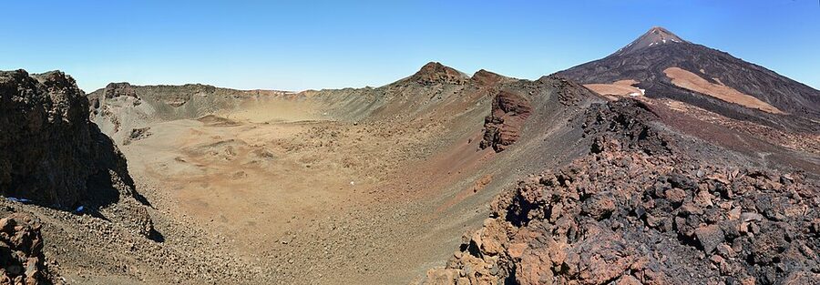 Pico Viejo crater seen from the upper trails near Mount Teide summit