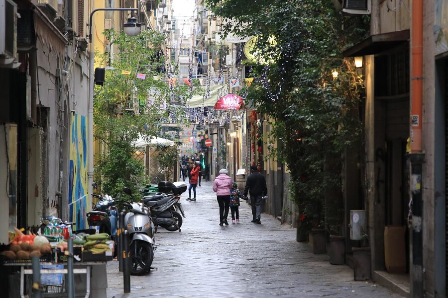 Naples old city historic quarter street