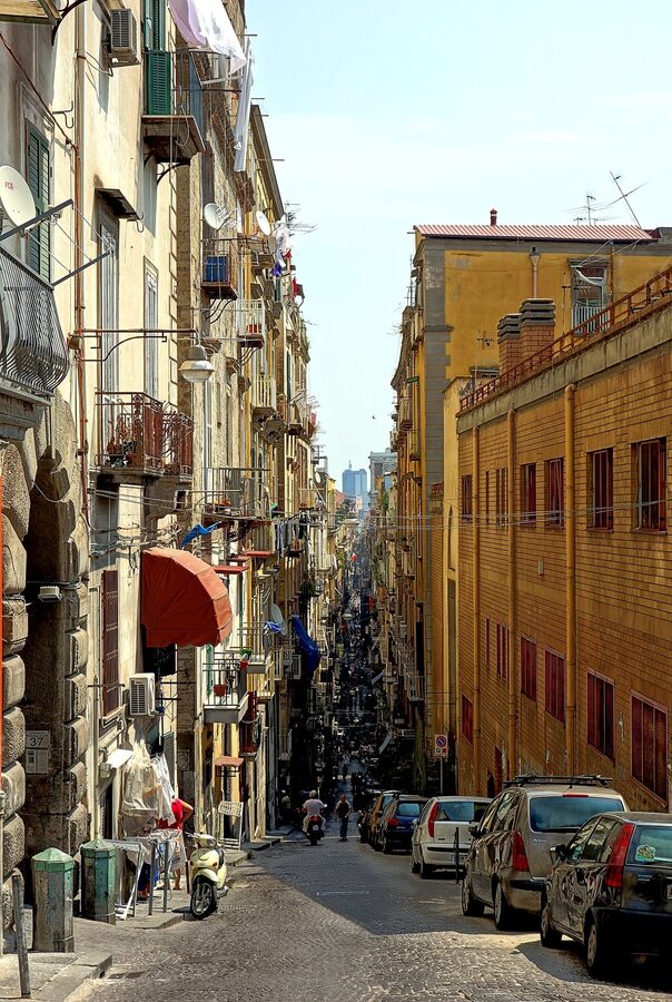 Spaccanapoli street perspective Naples
